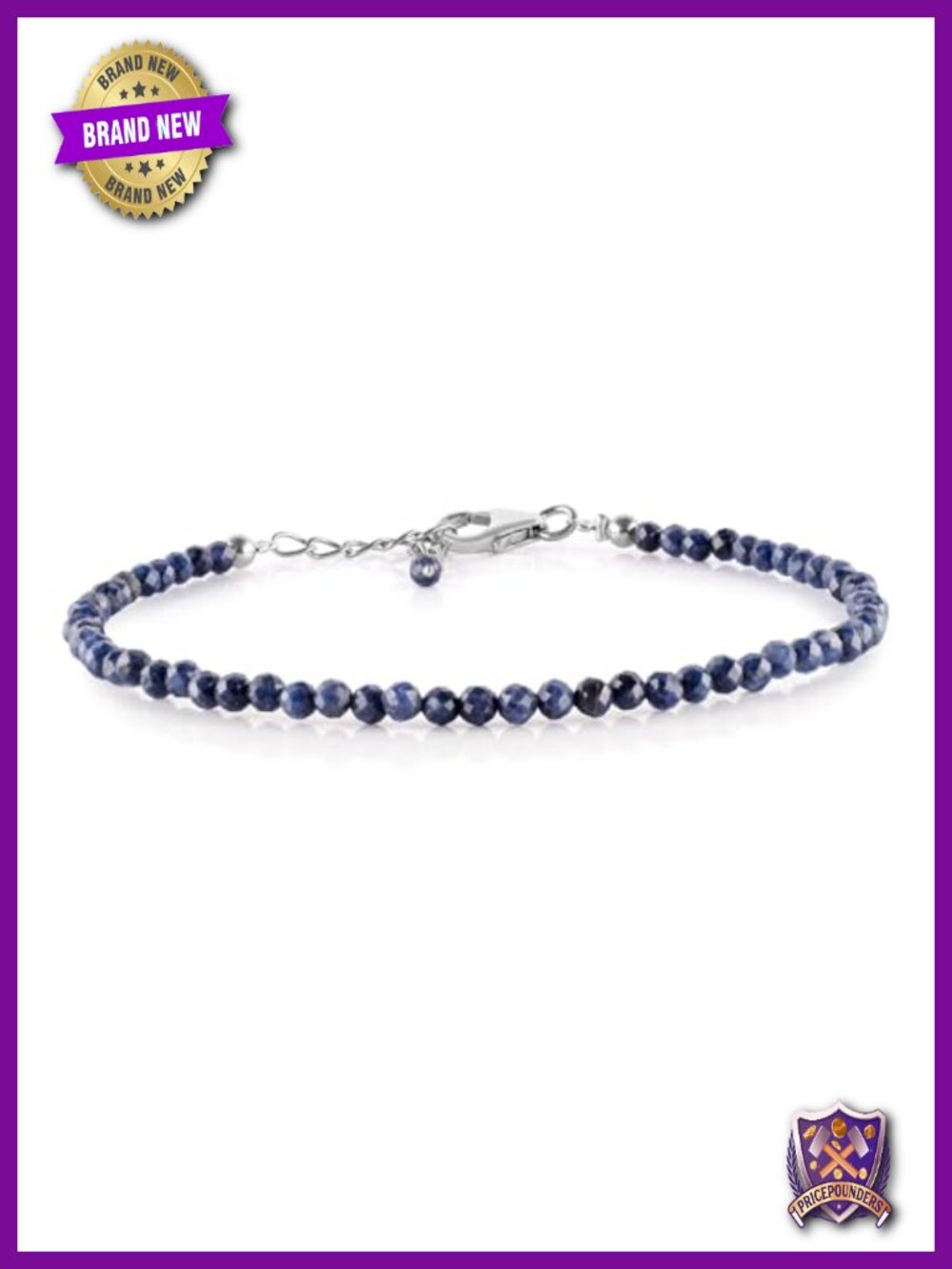 Natural Blue Sapphire Gemstone Bracelet 925 Sterling Silver Dainty Chain